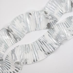 Tira plisada destello felino Plata