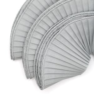 Tira plisada gris borde plateado