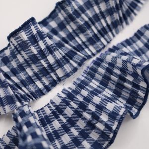 Plisado Vichy azul marino
