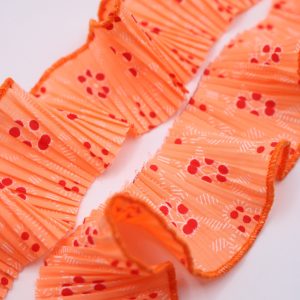 Plisado tira popelina Salmón floral