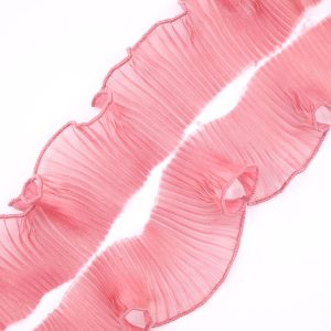 Plisado tira gasa malva rosa