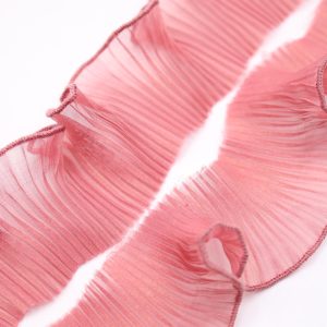 Plisado tira gasa malva rosa